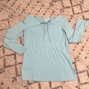 Talbots women’s long sleeve shirt with beaded tie closure